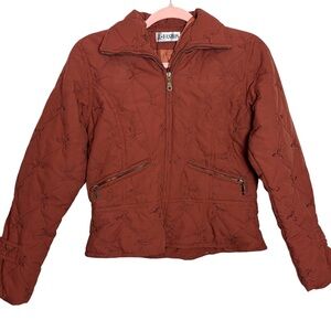 Vintage J Fashion Rust Embroidered Quilted Jacket